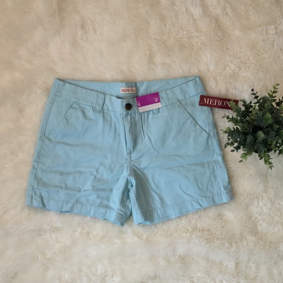 Merona Pants - NWT Merona Light Blue Colored Shorts Sz 8